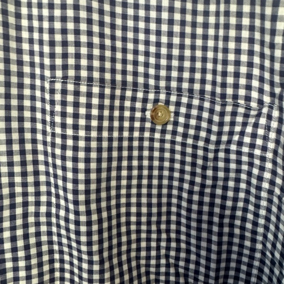 Orvis navy and white gingham button down long sleeve oxford casual shirt - Picture 7 of 9